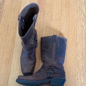 Frye Cowboy Boots Brown Leather Mid-Calf